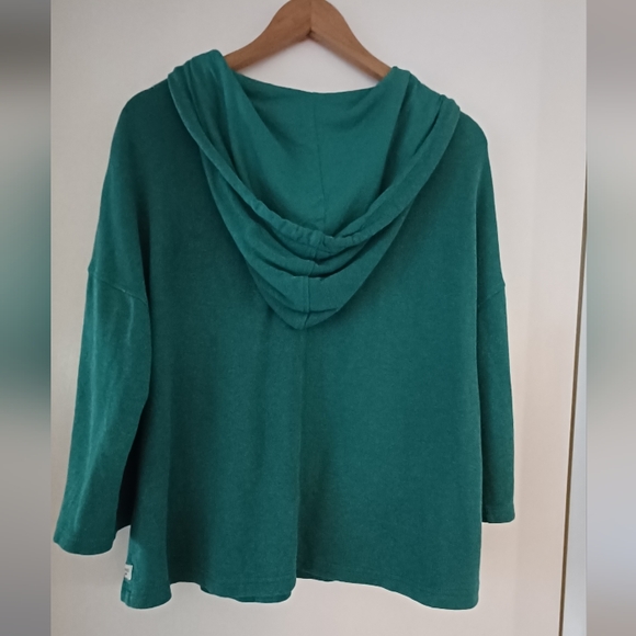 Toad&Co Epiq Poncho hoodie hemp cotton green - Picture 3 of 8